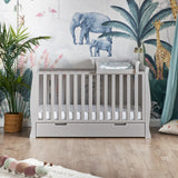Grey Cot Bed, Sleigh Cot Bed, Sleigh Cot
