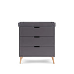 Scandi style changing unit with 3 drawers, with cut out open handles. 