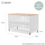 Orla Cot Bed - White with Oak