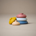 Stacking rings unstacked in a variety of different textures and colours