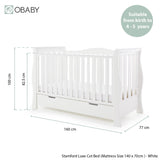 Stamford Luxe Sleigh Cot Bed - White
