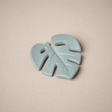 Leaf shaped teether in sage green colour