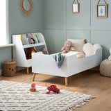 Maya Single Bed - White With Natural