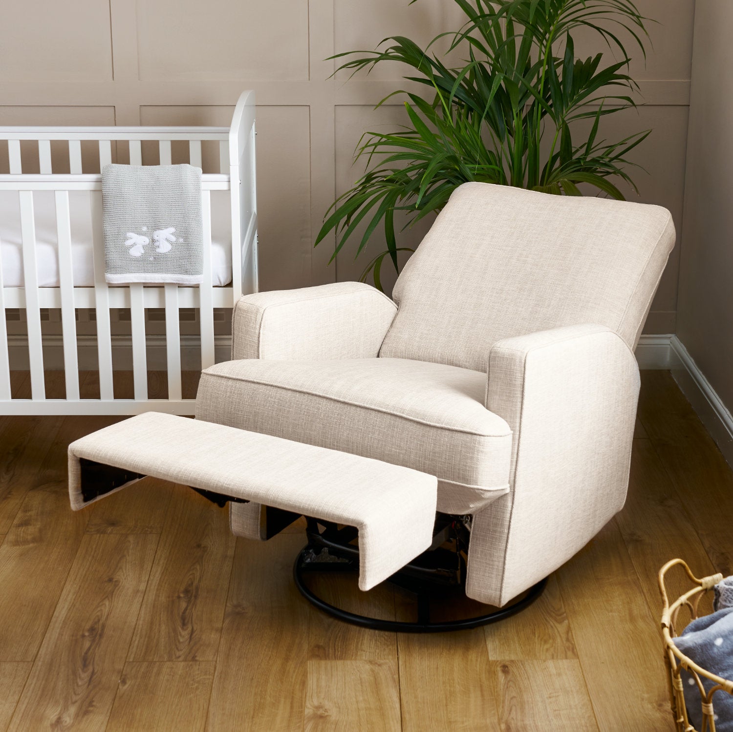 Madison Swivel Glider Recliner Chair Oatmeal – Obaby