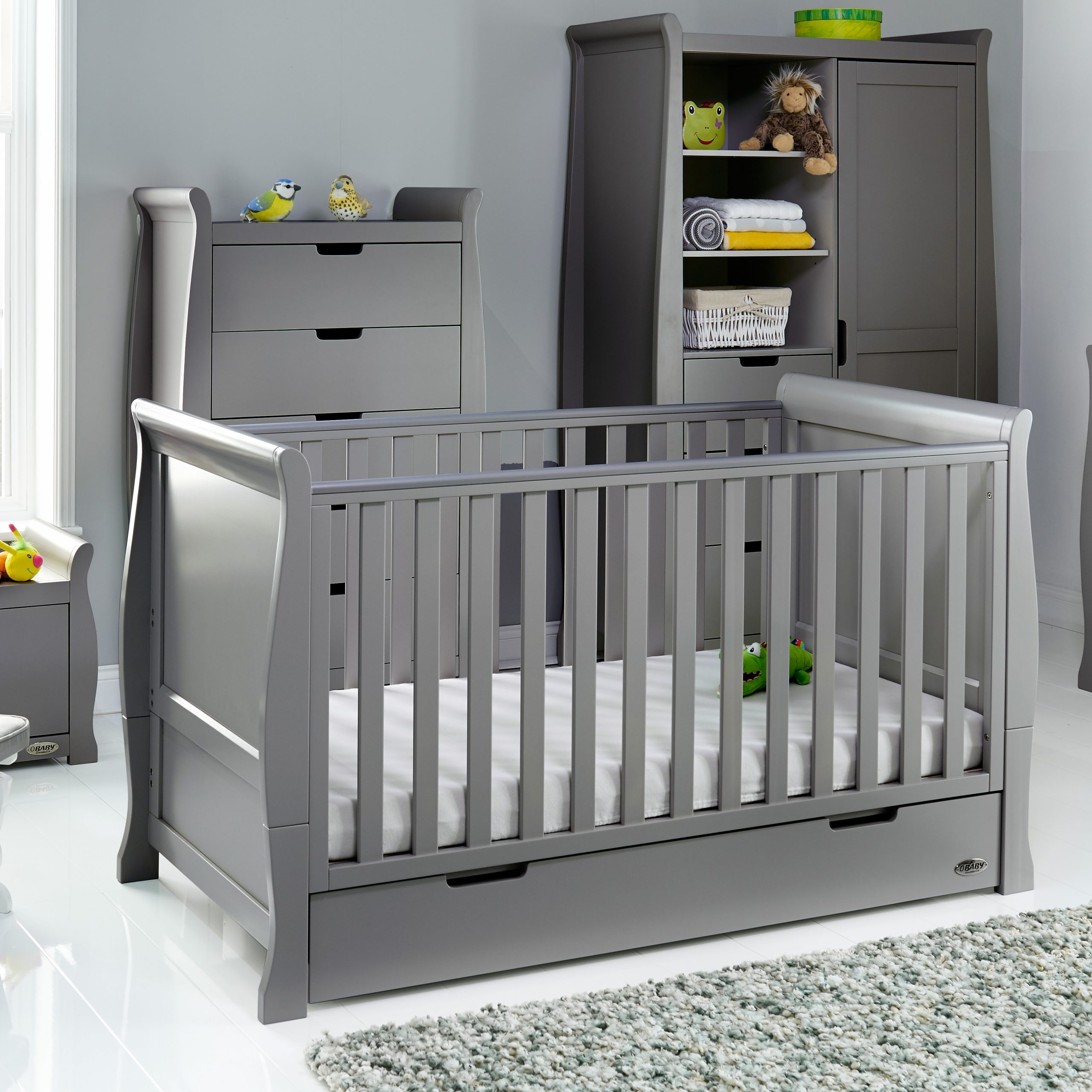 grey sleigh cot bed